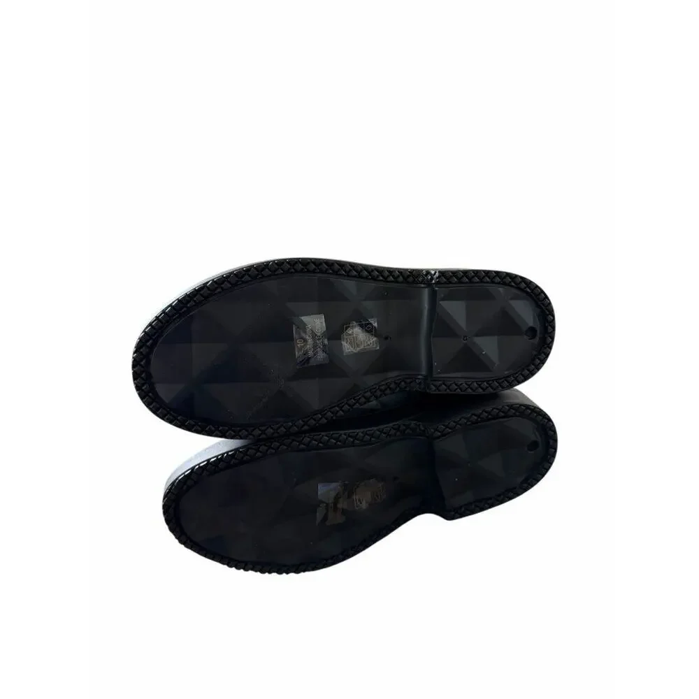 Jeffrey Campbell‎ Black Tall Rain Boots Size 10 Pull On Style in Black NEW